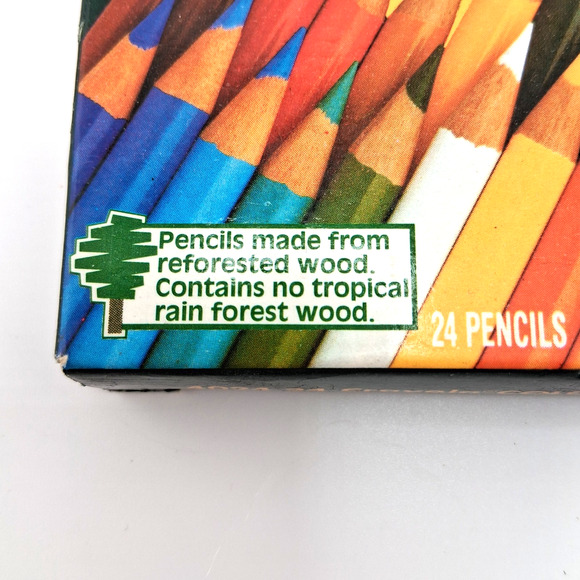 1992 Crayola Smooth Bright Colored Pencils 24 ct with 4 Hot Fluorescent Colors - Picture 5 of 12